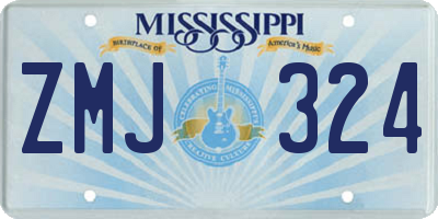 MS license plate ZMJ324