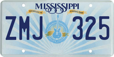 MS license plate ZMJ325