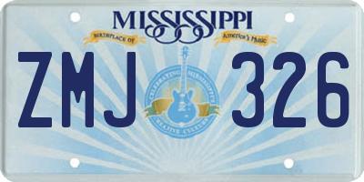 MS license plate ZMJ326