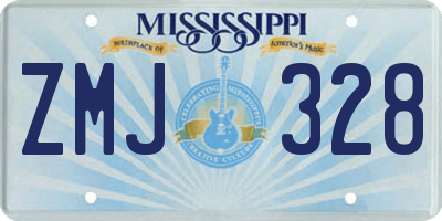 MS license plate ZMJ328