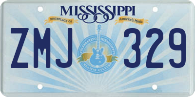 MS license plate ZMJ329