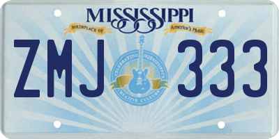 MS license plate ZMJ333