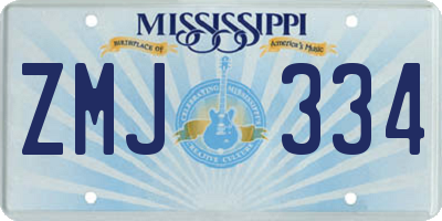 MS license plate ZMJ334