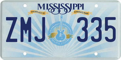 MS license plate ZMJ335