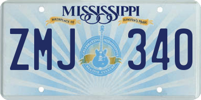 MS license plate ZMJ340