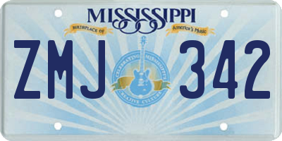 MS license plate ZMJ342