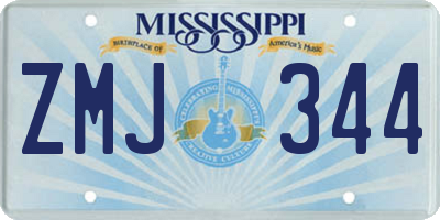 MS license plate ZMJ344