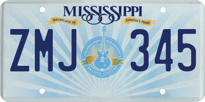 MS license plate ZMJ345