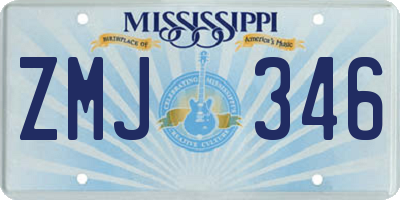MS license plate ZMJ346