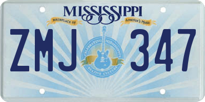 MS license plate ZMJ347