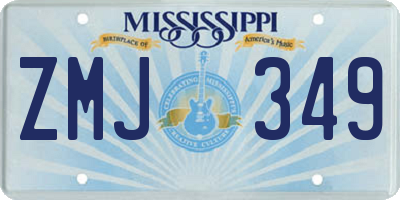 MS license plate ZMJ349