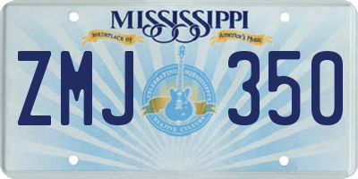 MS license plate ZMJ350