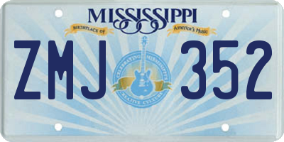 MS license plate ZMJ352