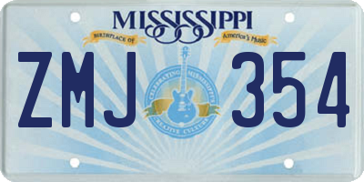 MS license plate ZMJ354