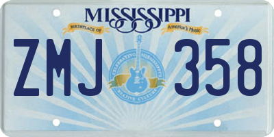 MS license plate ZMJ358