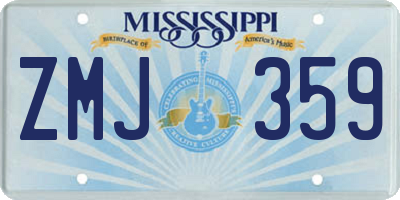 MS license plate ZMJ359