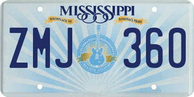 MS license plate ZMJ360