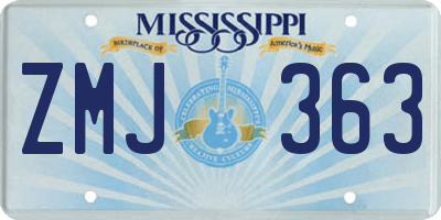 MS license plate ZMJ363