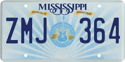 MS license plate ZMJ364