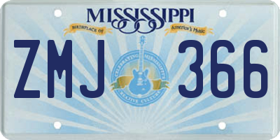 MS license plate ZMJ366