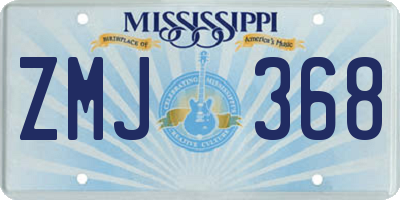 MS license plate ZMJ368