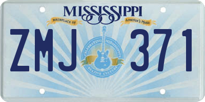 MS license plate ZMJ371