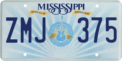 MS license plate ZMJ375