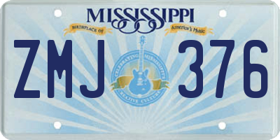 MS license plate ZMJ376
