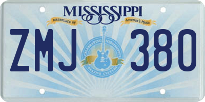 MS license plate ZMJ380