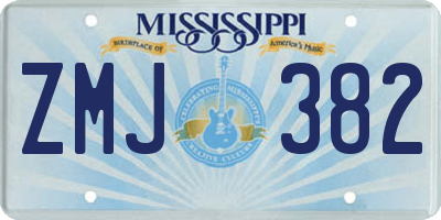 MS license plate ZMJ382