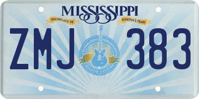 MS license plate ZMJ383