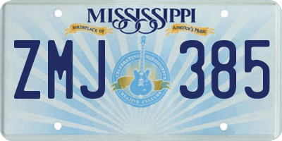MS license plate ZMJ385