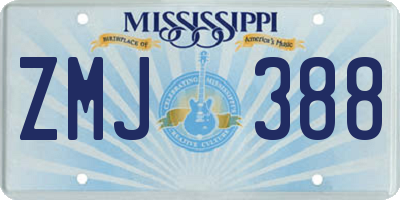 MS license plate ZMJ388