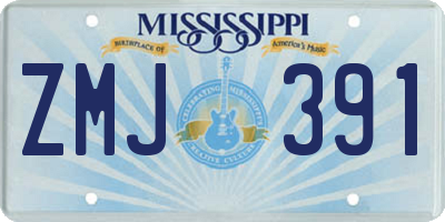 MS license plate ZMJ391