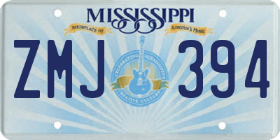 MS license plate ZMJ394