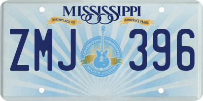 MS license plate ZMJ396