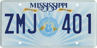 MS license plate ZMJ401