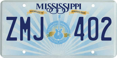 MS license plate ZMJ402