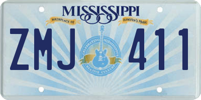 MS license plate ZMJ411