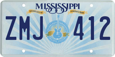 MS license plate ZMJ412