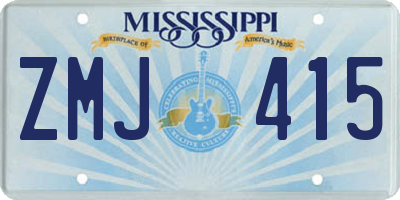MS license plate ZMJ415