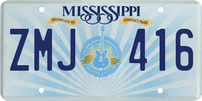 MS license plate ZMJ416