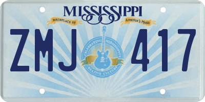 MS license plate ZMJ417