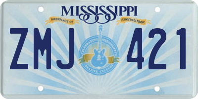 MS license plate ZMJ421