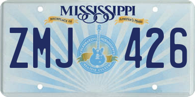 MS license plate ZMJ426