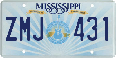 MS license plate ZMJ431