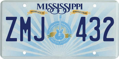 MS license plate ZMJ432