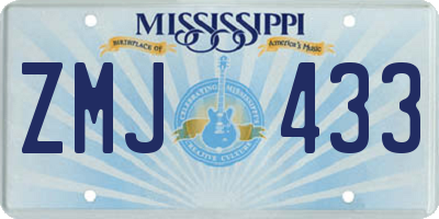 MS license plate ZMJ433
