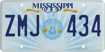 MS license plate ZMJ434