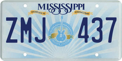 MS license plate ZMJ437